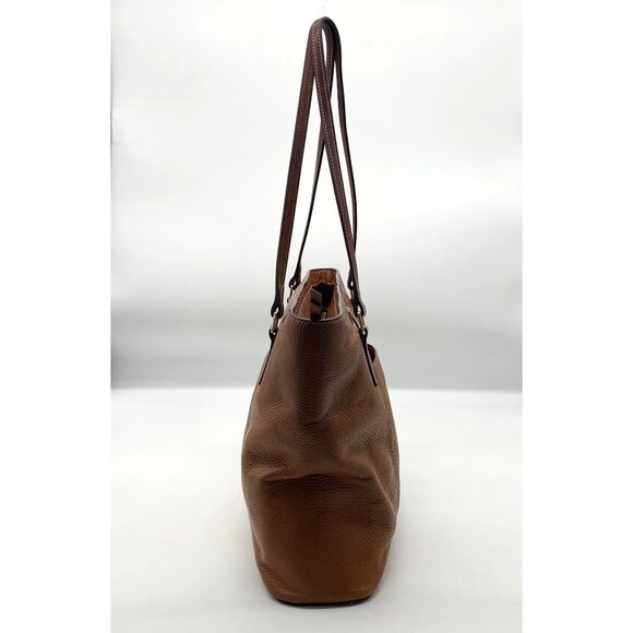 Dooney & Bourke Brown Pebbled Leather Lexington Tote Bag - Picture 3 of 12